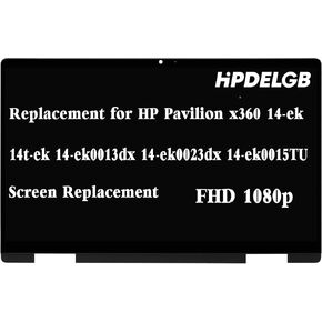Replacement for HP Pavilion x360 14-ek 14t-ek 14-ek0013dx 14-ek0023dx 14-ek0015TU 14-ek0097nr 14-ek0033dx N09468-001 1080p FHD LCD Touch Screen Display Digitizer Assembly Bezel with Board