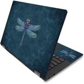 MightySkins Skin for Lenovo Flex 14" (2019 No Fingerprint Scanner) - Vibrant Dragonfly | Protective, Durable, and Unique Vinyl Decal wrap | Easy To Apply, Remove, and Change Styles | Made in the USA