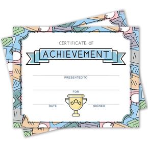 Award Certificates - Certificate of Achievement for Students, School Graduation Ceremony, Kindergarten Preschool certificates of Completion - 25 Award Certificates (aa01)