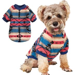 Jecikelon Plaid Dog Sweater Puppy Warm Winter Clothes for Small Dogs Cozy Soft Doggy Pullover Outfit Cat Clothing (Small, Red1)