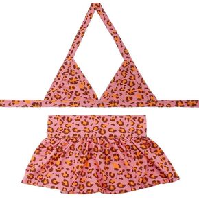 Dog Bikini Swimsuit Summer Doggie Bathing Dress Leopard Rainbow Cat Skirt Beach Outfit for Puppy Dog Cat (S, Leopard)