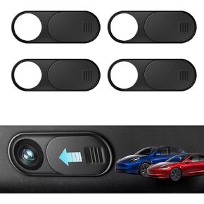 4 قطع غطاء كاميرا منزلق غطاء كاميرا ويب رفيع للغاية مصمم لكاميرا المقصورة الداخلية Tesla Model 3 YXS Cybertruck - حماية أمان خصوصيتك in Kuwait