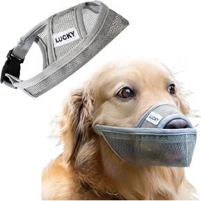 Nylon Dog Muzzle, Mesh Breathable Pet Muzzle, Mesh Soft Muzzle for Large and Medium Dogs, with Front Opening Design to Prevent Dogs from Biting, Licking, Chewing, Allowing Panting and Drinking Water