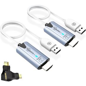 2024 Upgraded Wireless HDMI Transmitter and Receiver, 165FT/50M Plug & Play Portable 2.4G/5G Wireless HDMI Extender Kit for Desktop,PC,TV Box, PS5/4 to TV/Monitor/Projector.