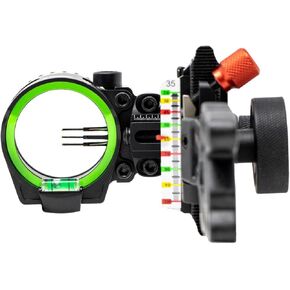 Redline RL-1 Carbon Three Pin Slider Bow Sight - .019 Fiber Pin with 2nd & 3rd Axis Adjustments and Enclosed Fiber Optic Ring