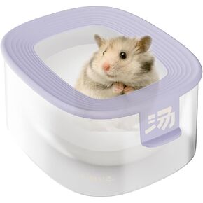 Hamster Sand Bath Container, Transparent Toilet Potty, Dwarf Hamster Sand Box - Small Animal Bathtub Cage Accessory(Purple) in Kuwait