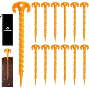 12pcs Tent Stakes,AVOFOREST 8 inch Heavy Duty Stakes Novelty Portable Gound Stakes for Beach,Garden,Hiking
