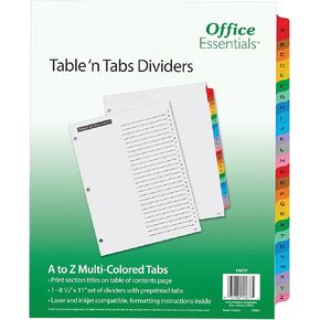 Office Essentials 11677 Table 'n Tabs Dividers, 26-Tab, Letter