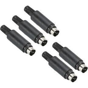 PATIKIL S-Video DIN Mini Male Socket 5 Pin Signal Transmission for TV, DVD Player Pack of 5