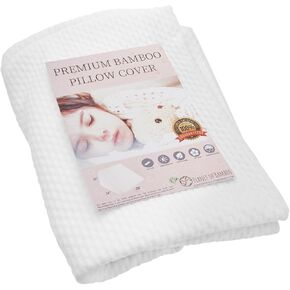 PlanetofBamboo Bamboo Replacement Wedge Pillow Cover (24 x 24 x 10) with Zipper - Sweat-Absorbent, Moisture-Wicking, Odor-Free Wedge Pillow Case – White
