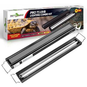 REPTI ZOO UVB Reptile Light, New Version T5 HO UVB Lighting Combo Kit, Reptile Terrarium Hood with 10.0 UVB Tube Bulb, Reptile Light Fixture 24W-22Inch