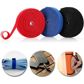Cable Management Straps 9.8 FT*0.5"*3 Hook and Loop Tape Cuttable Cable Ties Reusable Cord Organizer Securing Strap for USB Data Cables zip tie for Ethernet Cable Nylon Strap