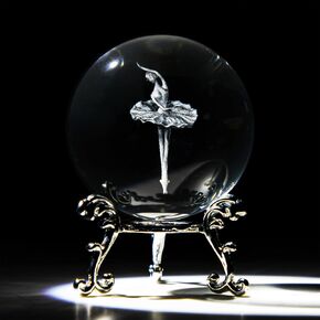 HDCRYSTALGIFTS 3D Laser Butterfly Crystal Ball Paperweight Glass Sphere Figurines Decorative Balls Gift (60mm) in Saudi Arabia