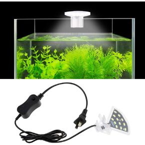 Senzeal M3 Aquarius Aquarium Light Fish Tank Light 5W 12 LED Fan Shaped Aquarium Planted Clip Lamp 600LM for 4-10 Inch Fish Tank White Lighting
