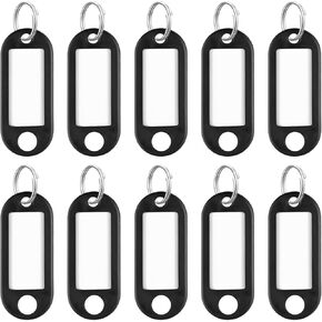 Uniclife 40 Pack Tough Plastic Key Tags with Split Ring Label Window, Assorted Colors