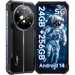 FOSSIBOT F109 5G Rugged Smartphone Unlocked, 24GB+256GB Storage, MTK Dimensity 6300 Chipset Rugged Cell Phone, Android 14,10600mAH Battery, 6.745" FHD Screen, 50MP+16MP+5MP Camera IP68/IP69K, NFC