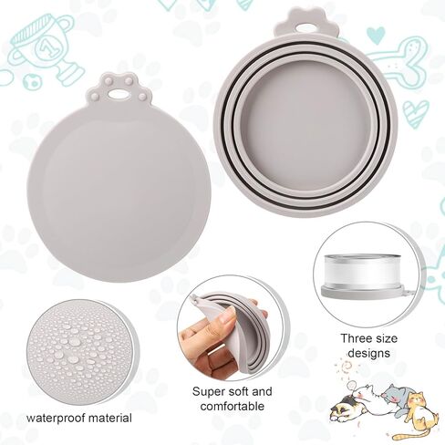 مجموعة مستلزمات علب أغذية الحيوانات الأليفة مكونة من 16 قطعة، 10 قطع من أغطية علب الحيوانات الأليفة من السيليكون، أغطية علب القطط، 4 قطع من ملاعق علب الحيوانات الأليفة من السيليكون، قطعة واحدة من فتاحة علب الحيوانات الأليفة متعددة الوظائف، وقطعة واحدة من  in Kuwait