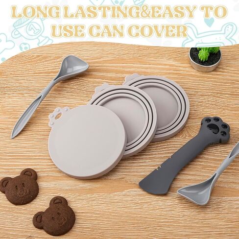 مجموعة مستلزمات علب أغذية الحيوانات الأليفة مكونة من 16 قطعة، 10 قطع من أغطية علب الحيوانات الأليفة من السيليكون، أغطية علب القطط، 4 قطع من ملاعق علب الحيوانات الأليفة من السيليكون، قطعة واحدة من فتاحة علب الحيوانات الأليفة متعددة الوظائف، وقطعة واحدة من  in Kuwait