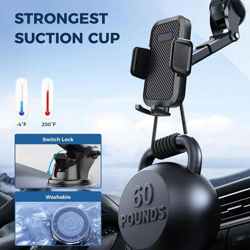 Phone Mount for Car,Military-Grade Car Phone Holder Mount Universal Automobile Dashboard Windshield Cell Phone Holder Truck Vent for iPhone 16 15 14 13 Pro Max Samsung in Saudi Arabia