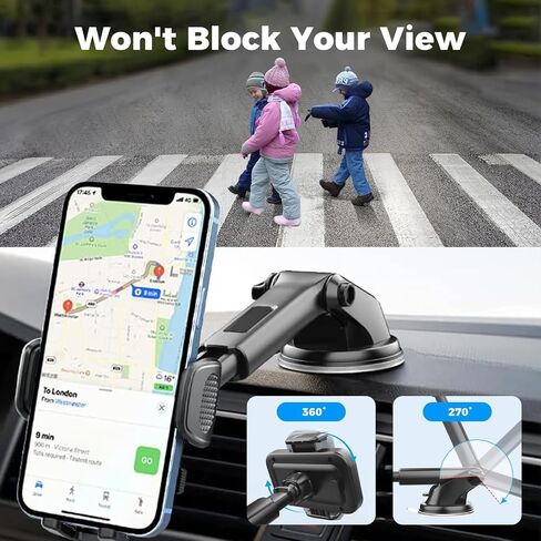 Phone Mount for Car,Military-Grade Car Phone Holder Mount Universal Automobile Dashboard Windshield Cell Phone Holder Truck Vent for iPhone 16 15 14 13 Pro Max Samsung in Saudi Arabia