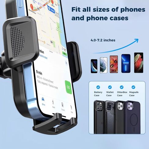 Phone Mount for Car,Military-Grade Car Phone Holder Mount Universal Automobile Dashboard Windshield Cell Phone Holder Truck Vent for iPhone 16 15 14 13 Pro Max Samsung in Saudi Arabia