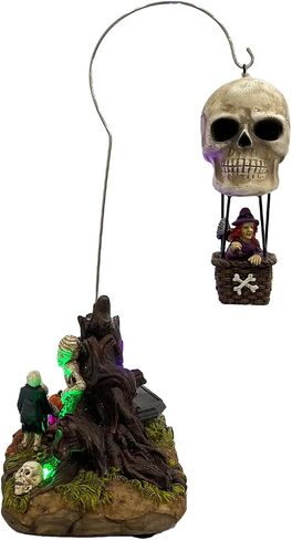 Flesh Eater's Refuge Zombie Theme Spooky Halloween Village Porcelain Colorful LED Lights and Music 7" x 5" x 6.75" in Kuwait