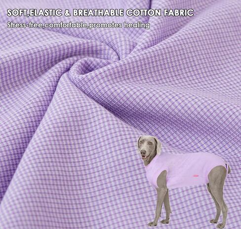 Dog Surgery Recovery Suit for Large Female Spay,Anti Licking Dog Surgical Recovery Onesie,Fashion Striped Purple L in Saudi Arabia