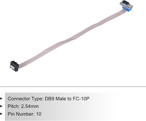 MECCANIXITY 2Pcs 10Pin Flat Ribbon Cable Grey DB9 Male to FC-10P 2.54mm Pitch 30cm Length DB Serial Port Cable for Computer, LED Display, DVD with 4 Screws in Saudi Arabia