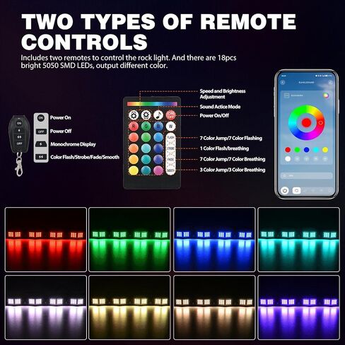 Nilight RGB LED Rock Lights Kit, 4 pods Underglow Multicolor Neon Light Pod with Bluetooth App Control Flashing Music Mode Wheel Well Light for Truck ATV UTV RZR SUV in Saudi Arabia