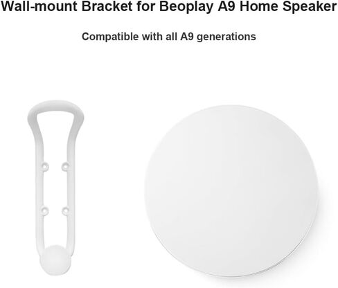دعامة تثبيت على الحائط لمكبر الصوت المنزلي، حامل مكبر صوت معدني عالي التحمل لمكبرات الصوت Beoplay A9، متوافق مع أجيال 1 2 3 4 5، أبيض in Kuwait