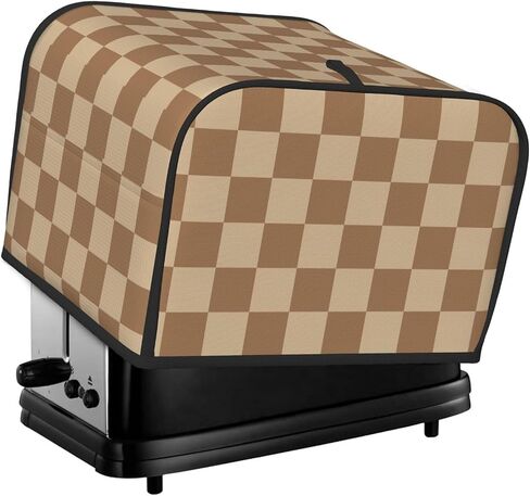 Black White Checkered 2 Slice Bread Machine Cover With Pockets, Toaster Cover Fingerprint Protection/Machine Washable Fits For Most Standard Toasters - S in Saudi Arabia
