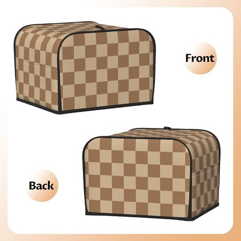 Black White Checkered 2 Slice Bread Machine Cover With Pockets, Toaster Cover Fingerprint Protection/Machine Washable Fits For Most Standard Toasters - S in Saudi Arabia