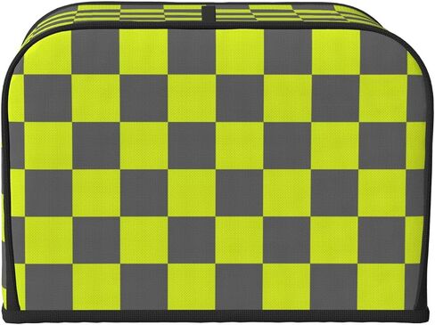 Black White Checkered 2 Slice Bread Machine Cover With Pockets, Toaster Cover Fingerprint Protection/Machine Washable Fits For Most Standard Toasters - S in Saudi Arabia