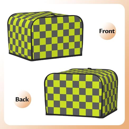 Black White Checkered 2 Slice Bread Machine Cover With Pockets, Toaster Cover Fingerprint Protection/Machine Washable Fits For Most Standard Toasters - S in Saudi Arabia
