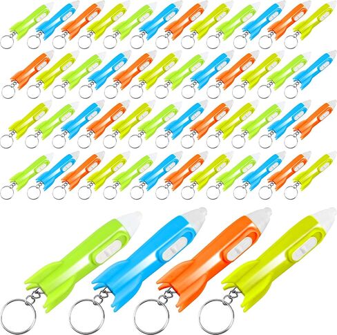100 Packs Helicopter Flashlight Keychain Rocket Flashlight Keychain for Space Theme Party Birthday New Year Gifs, 4 Colors in Kuwait