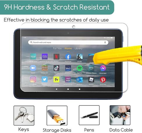KEANBOLL 3-Pack Anti Glare Screen Protector for All-New Fire HD 8/ Fire HD 8 Plus (8 Inch 12th/10th Generation - 2022/2020 release), Anti Fingerprint, Case Friendly, Eye Protection Filter in Saudi Arabia