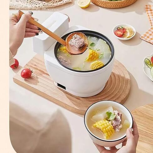 وعاء طبخ أرز مضحك، 6 أكواب غير لاصقة، وعاء طبخ كهربائي على شكل مرحاض للقلي السريع، وشرائح اللحم، والمعكرونة، والحساء، وعاء ساخن محمول للنوم، والمكتب، والسفر (أبيض)، bbh78 in Kuwait