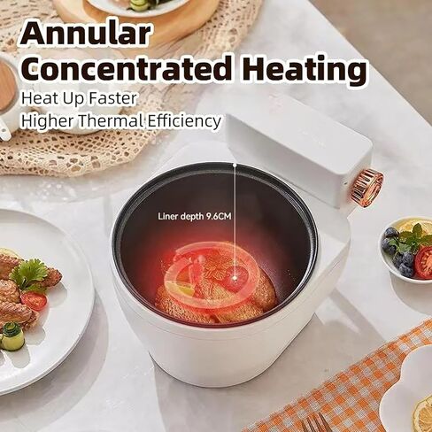 وعاء طبخ أرز مضحك، 6 أكواب غير لاصقة، وعاء طبخ كهربائي على شكل مرحاض للقلي السريع، وشرائح اللحم، والمعكرونة، والحساء، وعاء ساخن محمول للنوم، والمكتب، والسفر (أبيض)، bbh78 in Kuwait