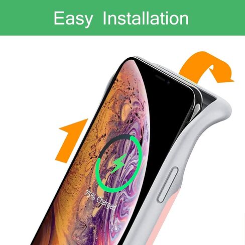 Battery Case for iPhone X/ XS, Newest 10000mAh Rechargeable Portable Charging Case with Wireless Charging Compatible for iPhone X/ XS (5.8 inch) with Carplay Extended Battery Pack Charger Case (Pink) in Saudi Arabia