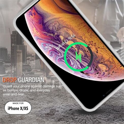 Battery Case for iPhone X/ XS, Newest 10000mAh Rechargeable Portable Charging Case with Wireless Charging Compatible for iPhone X/ XS (5.8 inch) with Carplay Extended Battery Pack Charger Case (Pink) in Saudi Arabia