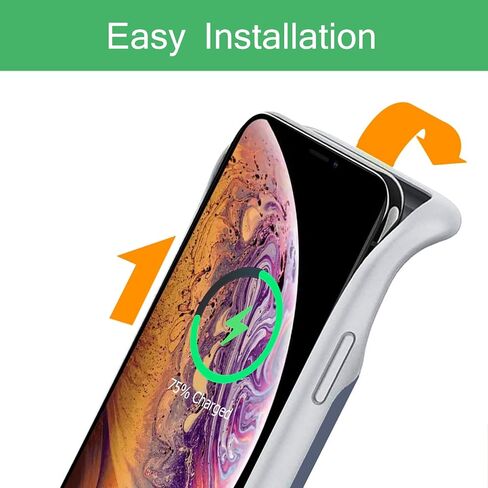 Battery Case for iPhone X/ XS, Newest 10000mAh Rechargeable Portable Charging Case with Wireless Charging Compatible for iPhone X/ XS (5.8 inch) with Carplay Extended Battery Pack Charger Case (Pink) in Saudi Arabia