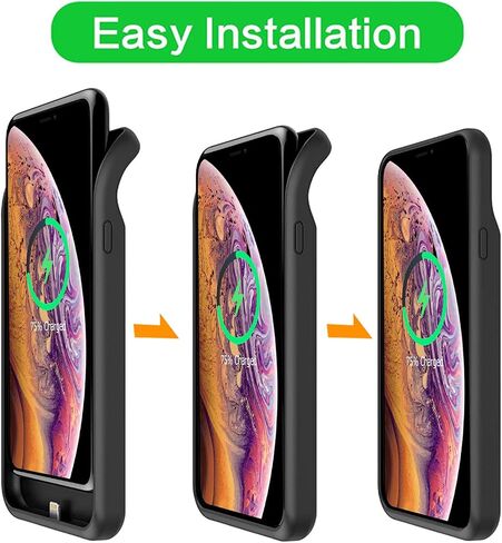 حافظة بطارية لهاتف iPhone X/ XS، أحدث حقيبة شحن محمولة قابلة لإعادة الشحن بقدرة 10000 مللي أمبير في الساعة مع شحن لاسلكي متوافق مع iPhone X/ XS (5.8 بوصة) مع علبة شاحن بطارية ممتدة Carplay (وردي) in Kuwait