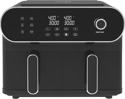 مقلاة هوائية مزدوجة Iceagle 11 QT - 1700 واط 6 في 1 مع سلتين، شاشة تعمل باللمس، مقبض تحكم دقيق، لمسة نهائية متزامنة وطهي مزدوج، 95 درجة فهرنهايت - 400 درجة فهرنهايت، وصفات للوجبات السهلة in Saudi Arabia