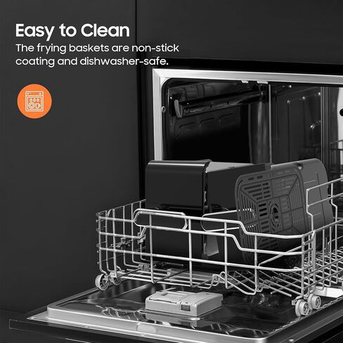 مقلاة هوائية مزدوجة Iceagle 11 QT - 1700 واط 6 في 1 مع سلتين، شاشة تعمل باللمس، مقبض تحكم دقيق، لمسة نهائية متزامنة وطهي مزدوج، 95 درجة فهرنهايت - 400 درجة فهرنهايت، وصفات للوجبات السهلة in Saudi Arabia