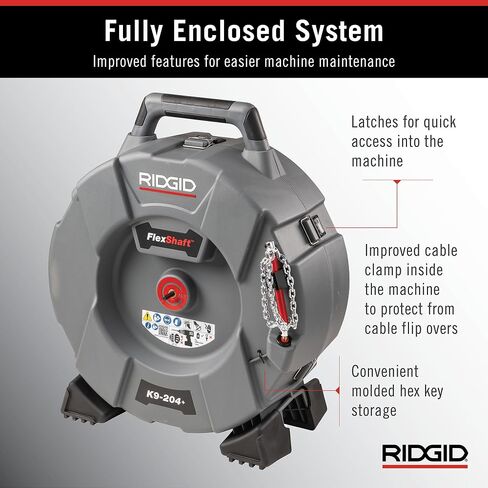 RIDGID 64273 نموذج K9-204 مجموعة آلة تنظيف الصرف FlexShaft لأنابيب 2 "-4" in Saudi Arabia