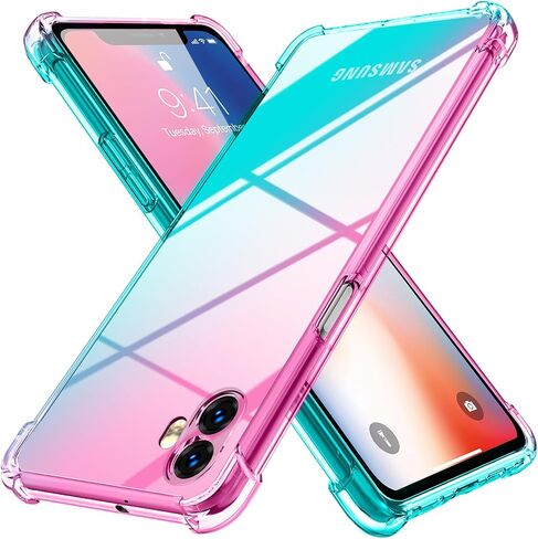 case for Galaxy Xcover6 Pro [Gradient] Clear Soft TPU Non-Slip Non-Yellowing Soft Edge Cover for Galaxy Xcover6 Pro,Pink/Gold,MUS-HCJB-73-03 in Kuwait
