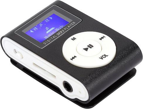 مشغل MP3 للقرآن 128 جيجا بايت موسيقى Mini Mp3 6×6×5 0.8 بوصة شاشة LCD صغيرة محمولة مشغل موسيقى Mp3 مشبك معدني صغير Mp3 يدعم بطاقة الذاكرة مع سماعة أذن 3.5 مم in Saudi Arabia