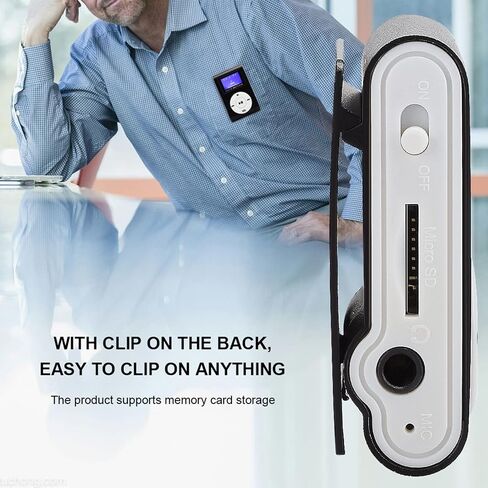 مشغل MP3 للقرآن 128 جيجا بايت موسيقى Mini Mp3 6×6×5 0.8 بوصة شاشة LCD صغيرة محمولة مشغل موسيقى Mp3 مشبك معدني صغير Mp3 يدعم بطاقة الذاكرة مع سماعة أذن 3.5 مم in Saudi Arabia
