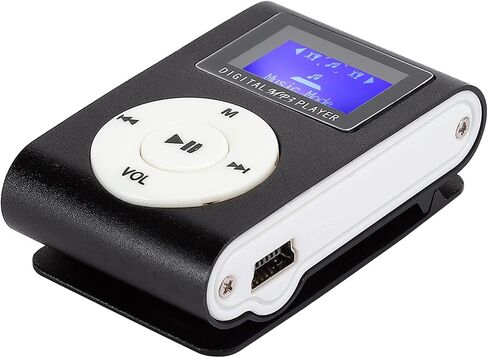 مشغل MP3 للقرآن 128 جيجا بايت موسيقى Mini Mp3 6×6×5 0.8 بوصة شاشة LCD صغيرة محمولة مشغل موسيقى Mp3 مشبك معدني صغير Mp3 يدعم بطاقة الذاكرة مع سماعة أذن 3.5 مم in Saudi Arabia