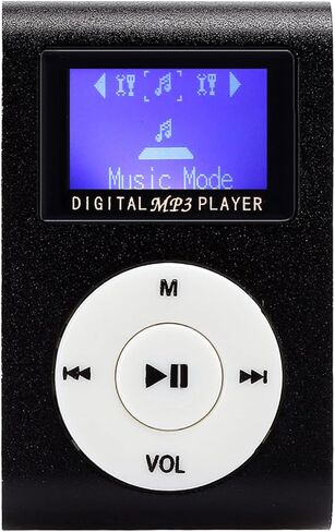 مشغل MP3 للقرآن 128 جيجا بايت موسيقى Mini Mp3 6×6×5 0.8 بوصة شاشة LCD صغيرة محمولة مشغل موسيقى Mp3 مشبك معدني صغير Mp3 يدعم بطاقة الذاكرة مع سماعة أذن 3.5 مم in Saudi Arabia